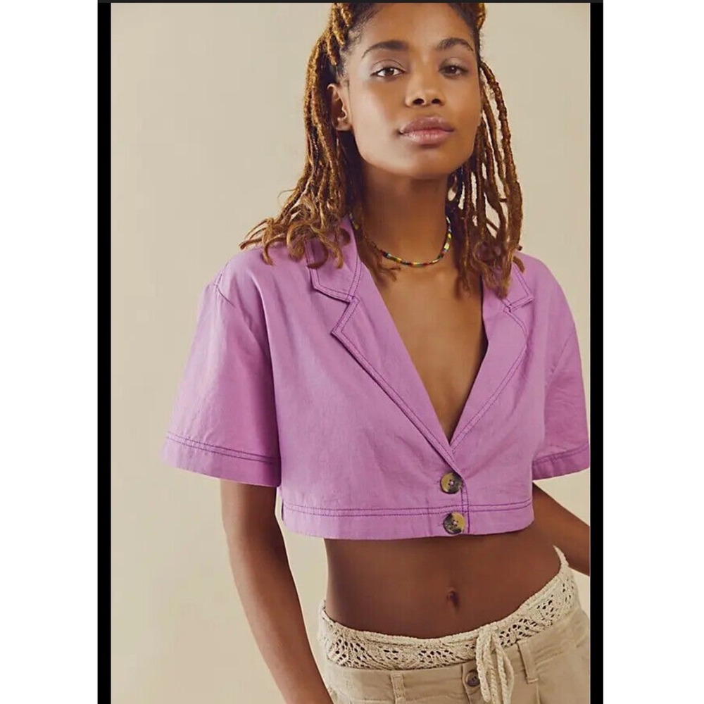 Free People Honeydew Crop Dolman Cropped Blouse Top Oversized Size Small